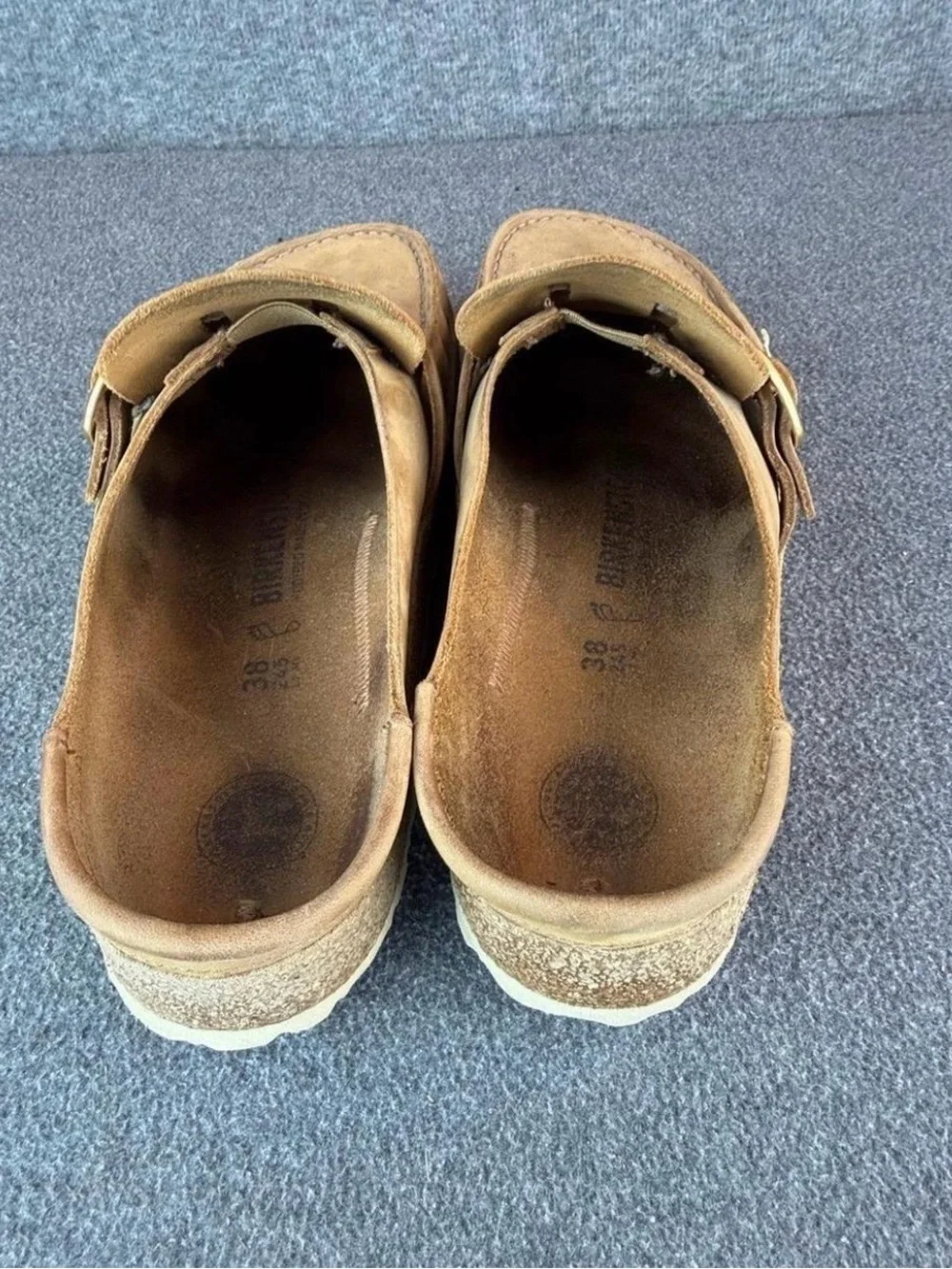 Birkenstock Tan Suede Slip-On Mule with Buckle